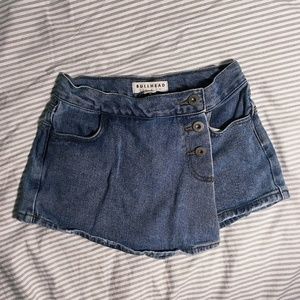 preppy denim skort